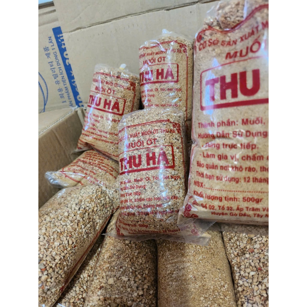 Muối Ớt Thu Hà - 500g Gốc Tây Ninh - Chay mặn đều dùng được - dùng pha muối trộn, chấm trái cây.