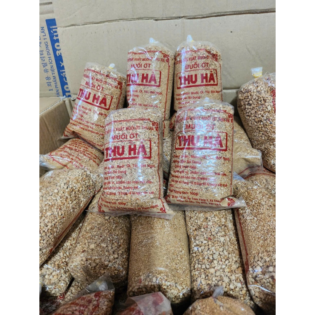 Muối Ớt Thu Hà - 500g Gốc Tây Ninh - Chay mặn đều dùng được - dùng pha muối trộn, chấm trái cây.