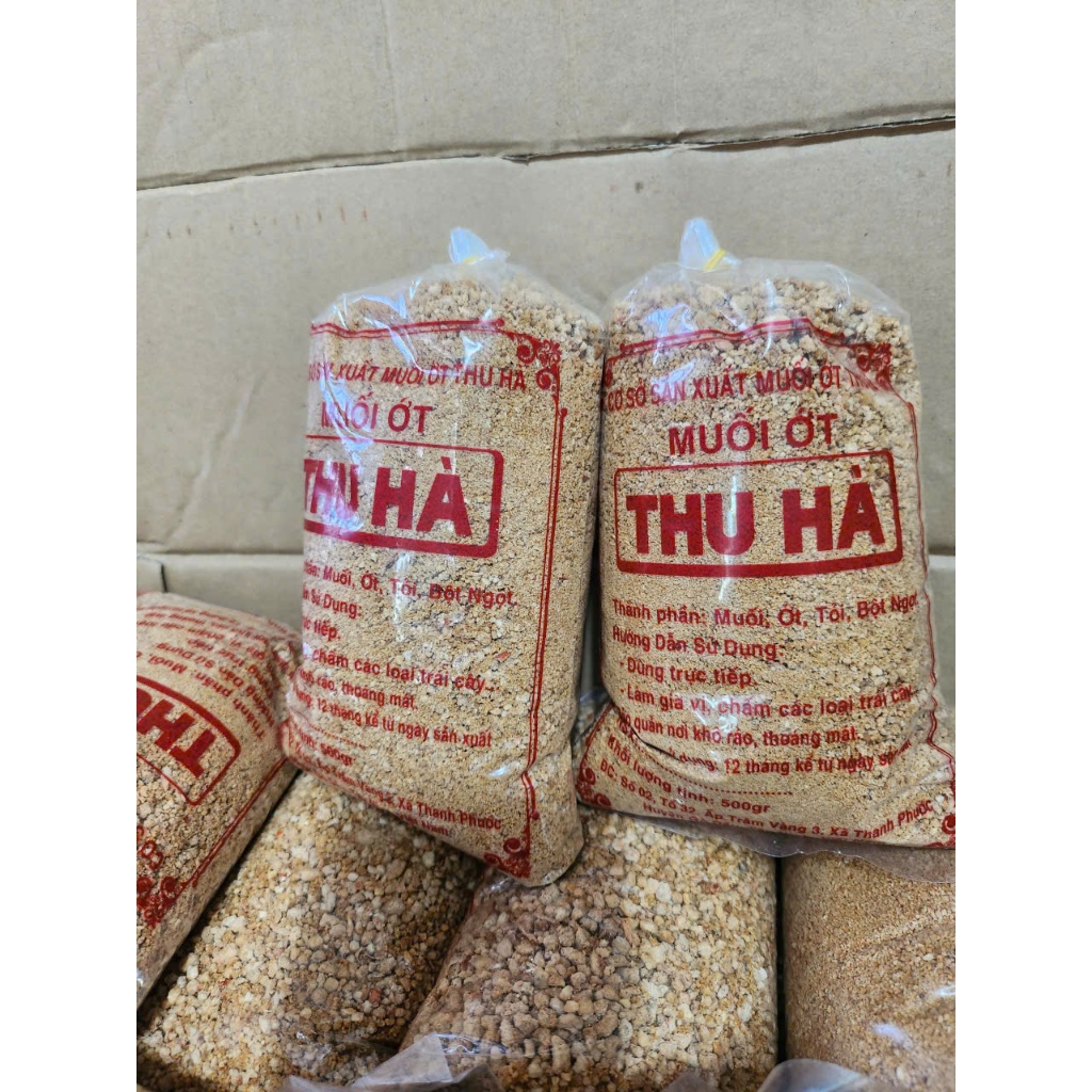 Muối Ớt Thu Hà - 500g Gốc Tây Ninh - Chay mặn đều dùng được - dùng pha muối trộn, chấm trái cây.