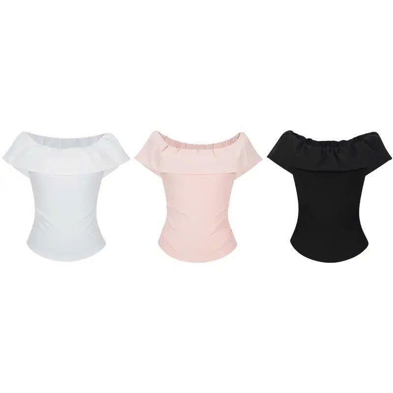 Áo thun trễ vai nhún 2 bên eo ôm body co dãn mùa hè hottrend BA SP435