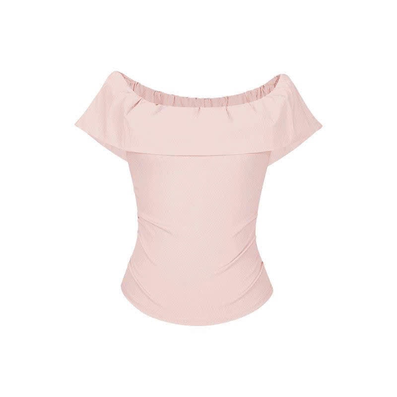 Áo thun trễ vai nhún 2 bên eo ôm body co dãn mùa hè hottrend BA SP435