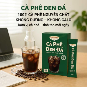 Cà Phê Đen Hòa Tan 100% Nguyên Chất – Không Đường – 0 Cal – Hộp 10 Gói x 2g