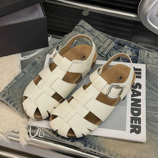 Sandal nữ quai đan khoá cài sau gót đế bệt – dép sandal nữ thời trang Hàn Quốc ( QCCC )
