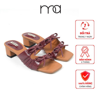 Dép Gót 5cm Quai 2 Nơ MA Shoes D4734 – Dễ Phối Đồ, Chất Liệu Cao Cấp, Chống Trơn Trượt