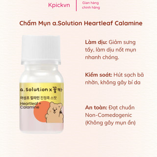 Chấm mụn Diếp cá Calamine a.Solution x Quokka Daiso Hàn Quốc 10ml - Hỗ trợ dịu da, khô đầu mụn, thuần chay lành tính