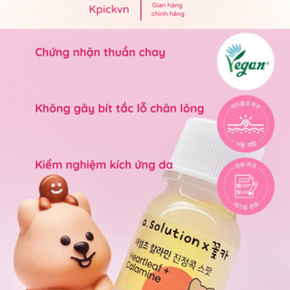 Chấm mụn Diếp cá Calamine a.Solution x Quokka Daiso Hàn Quốc 10ml - Hỗ trợ dịu da, khô đầu mụn, thuần chay lành tính