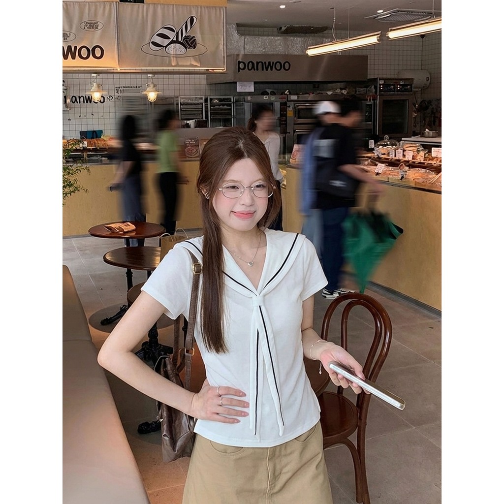 Áo Cộc Tay Nữ Cổ V Thanhhuyen clothings Áo Cổ V Thiết Kế Thắt Nơ Tiểu Thư Tôn Dáng Đi Chơi Dạo Phố Xinh Xắn (B522)
