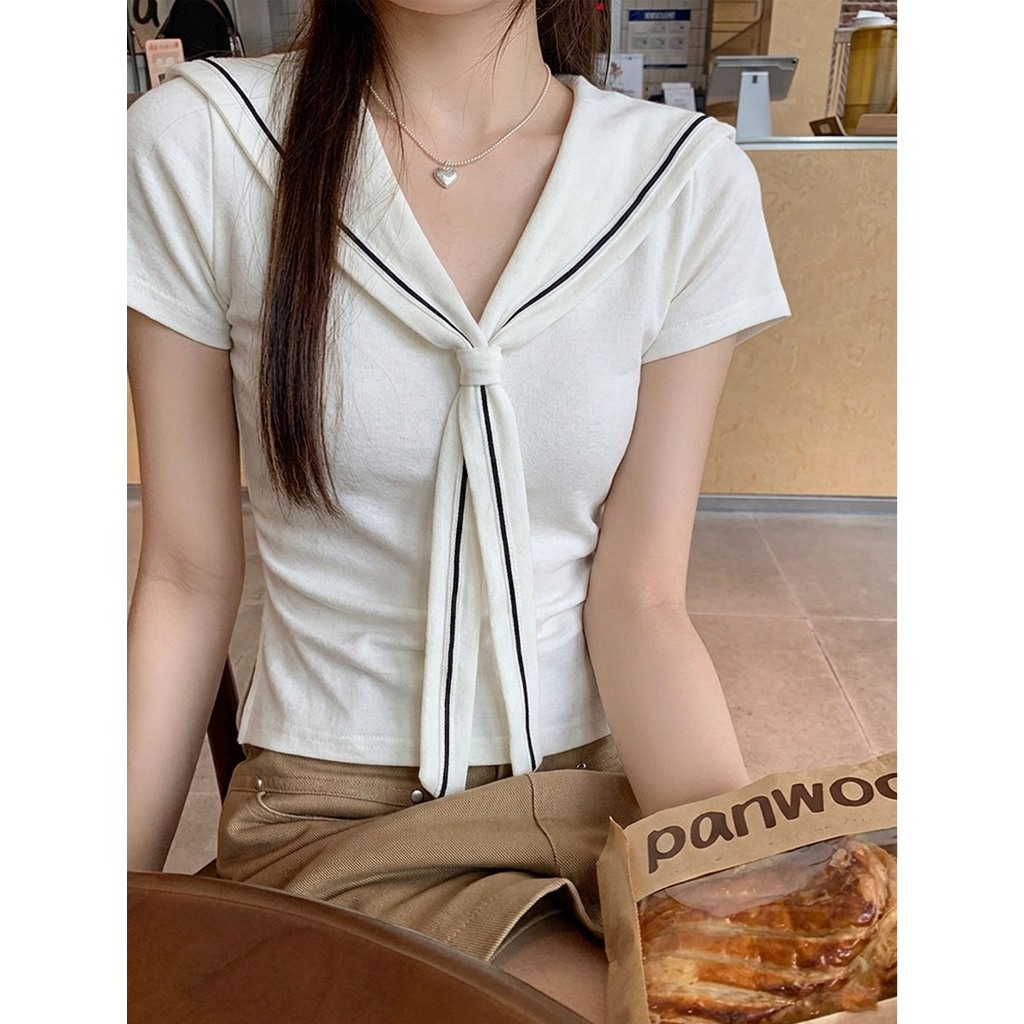 Áo Cộc Tay Nữ Cổ V Thanhhuyen clothings Áo Cổ V Thiết Kế Thắt Nơ Tiểu Thư Tôn Dáng Đi Chơi Dạo Phố Xinh Xắn (B522)