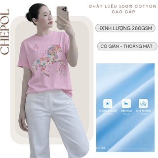 Áo Thun Nữ Chepol In Hình Cô Bé Dễ Thương, Áo Phông Chất Cotton Co Giãn 2 chiều Cao Cấp, Thoáng Mát, Có Bigsize-CP_20280