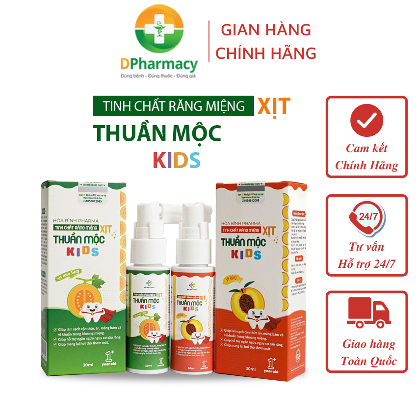 Xịt Răng Miêng Thuần Mộc Kids, Hỗ Trợ Làm Sạch Răng Miệng, Mảng Bám, Ngừa Sâu Răng, Hơi Thở Thơm Mát