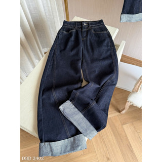 Quần Jeans Suông Gấp Gấu Chuẩn Linh Hoàng