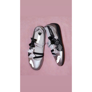 [HÀNG SC- full phụ kiện]Giày Búp Bê cho nữ bản vt 2026, giày búp bê ballet ren nữ tính kèm nơ xinh xắn màu đỏ/kem/xám