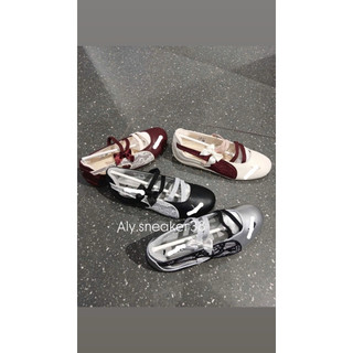 [HÀNG SC- full phụ kiện]Giày Búp Bê cho nữ bản vt 2026, giày búp bê ballet ren nữ tính kèm nơ xinh xắn màu đỏ/kem/xám