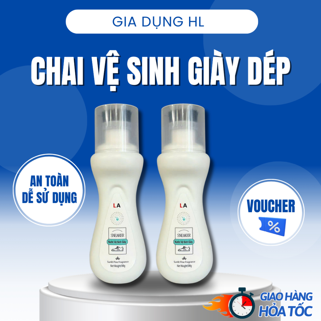 Nước Tẩy Trắng Giày LA, Vệ Sinh Giày Khử Mùi, Làm Sạch Nhanh Không Cần Giặt