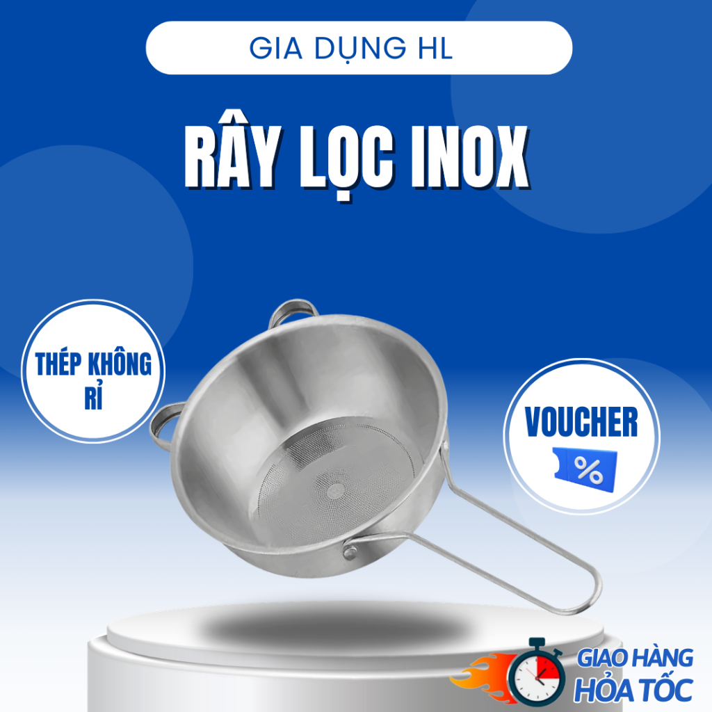 Rây Lọc Inox Tai Gấu - Lưới Dày, Vớt Mì, Chắt Nước, Rây Bột Đa Năng