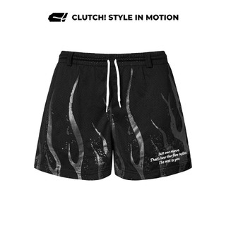 Quần bóng rổ nam nữ CLUTCH! FLAME Mesh Shorts, quần short thể thao 2 lớp form rộng thoáng khí