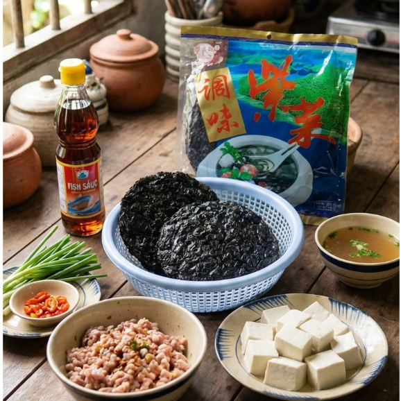Rong Biển Khô  – Rong Biển Sấy Khô Tự Nhiên – Dùng Nấu Canh Rong Biển, Canh Rong Biển Thịt Bằm