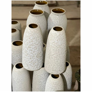 Bình cắm hoa men atlantics trắng đẹp Bát Tràng cao cấp decor,  trang trí nhà cửa, làm quà tặng, phù hợp cắm các loại hoa