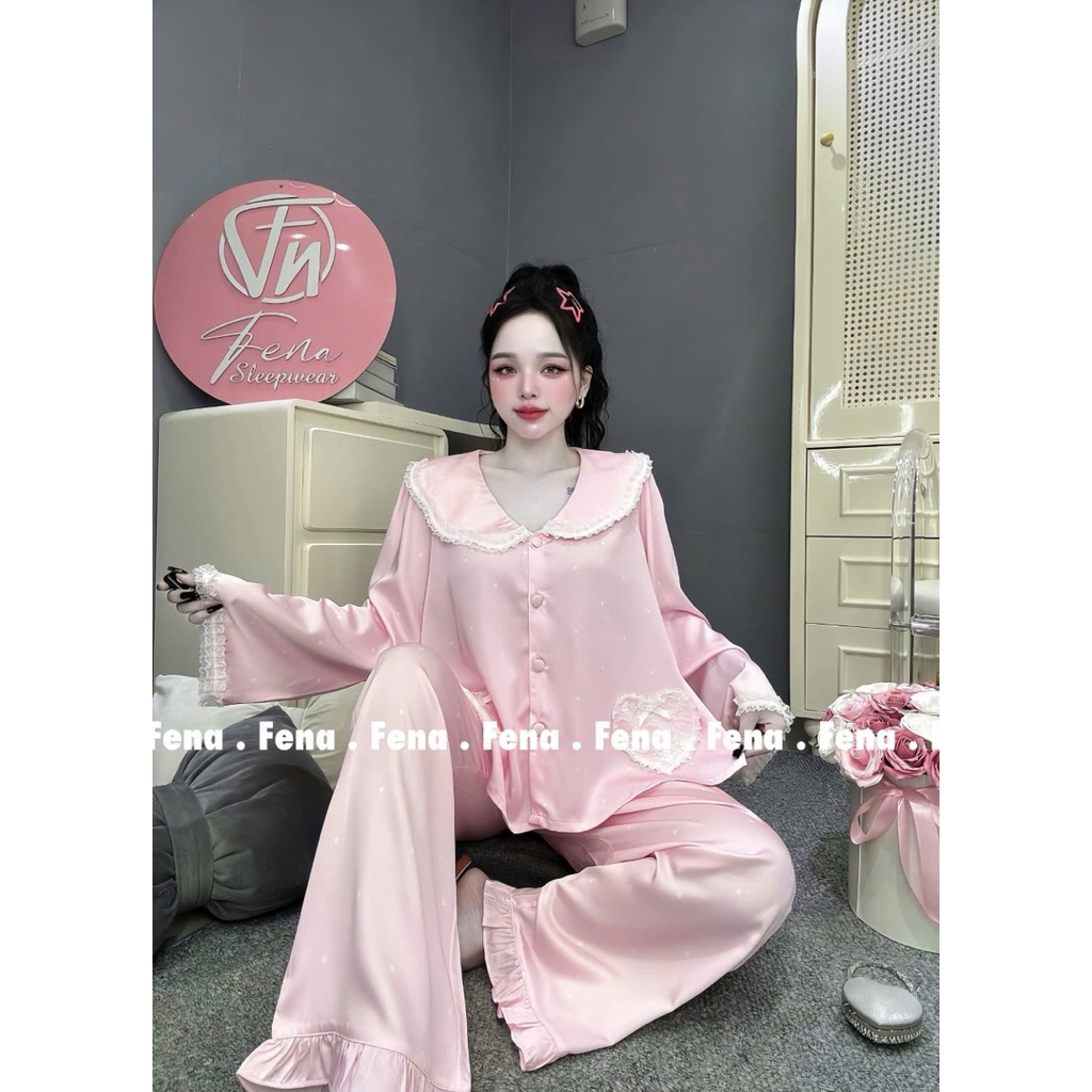 Tay Dài Lụa Nhà Fena Dày Mịn Mướt Ít Nhăn ( 45-65kg )