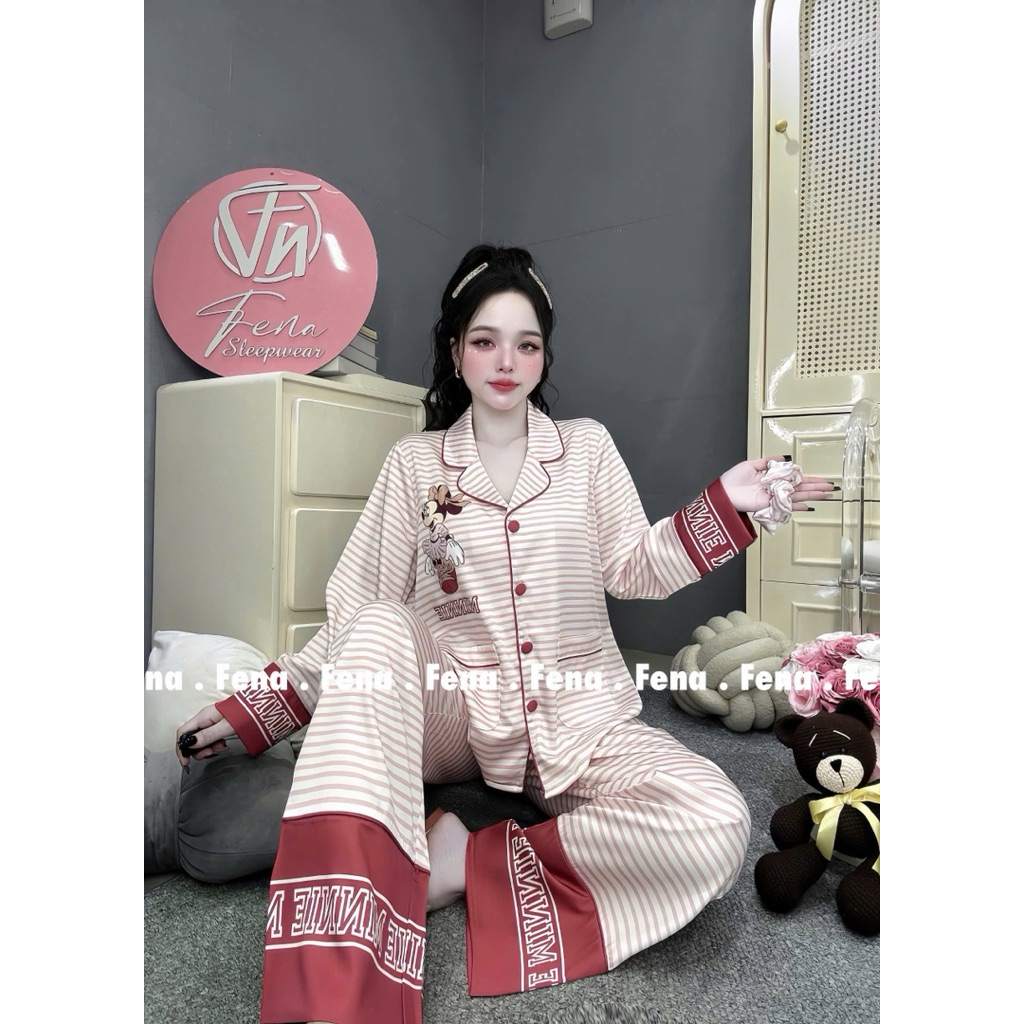 Tay Dài Lụa Nhà Fena Dày Mịn Mướt Ít Nhăn ( 45-65kg )