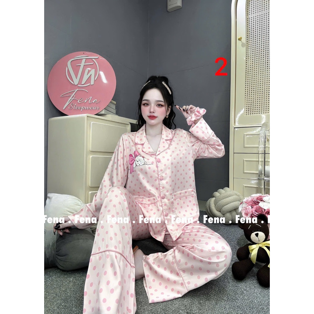 Tay Dài Lụa Nhà Fena Dày Mịn Mướt Ít Nhăn ( 45-65kg )