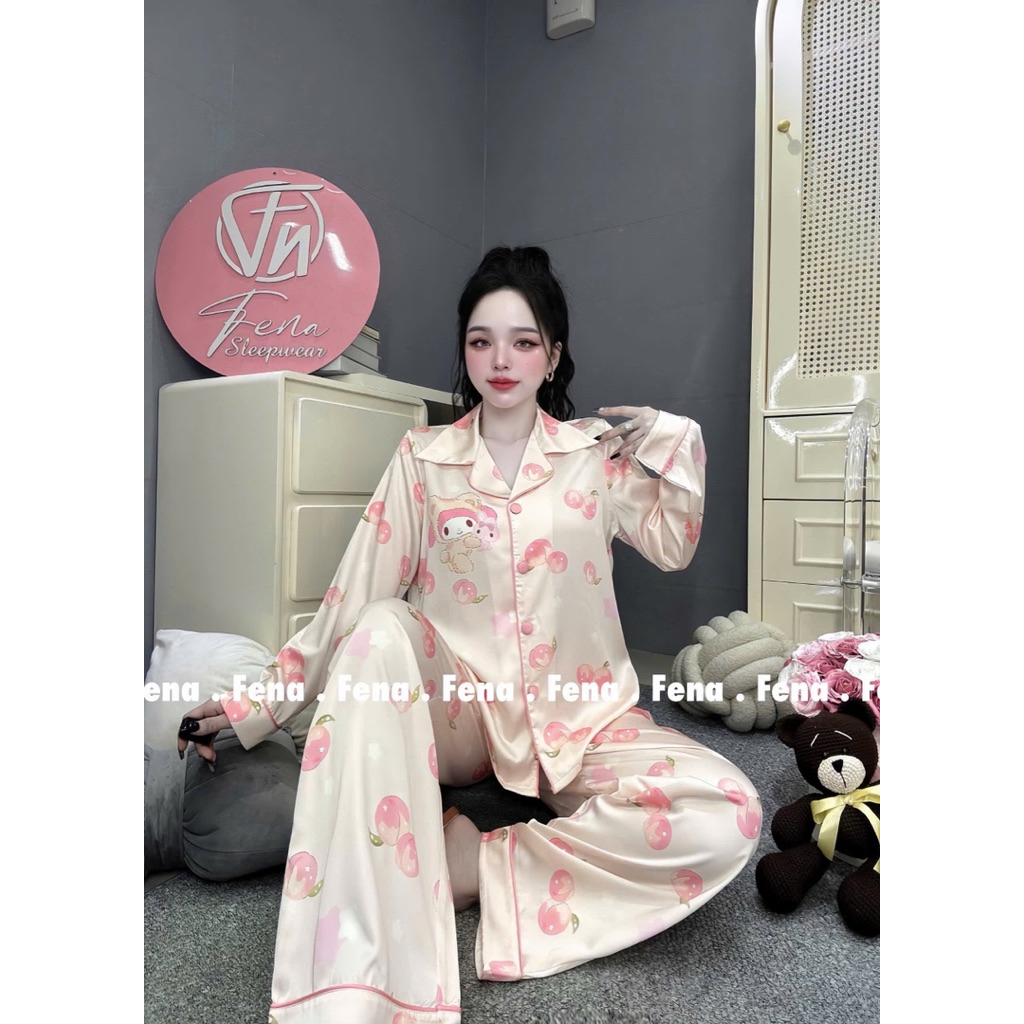 Tay Dài Lụa Nhà Fena Dày Mịn Mướt Ít Nhăn ( 45-65kg )