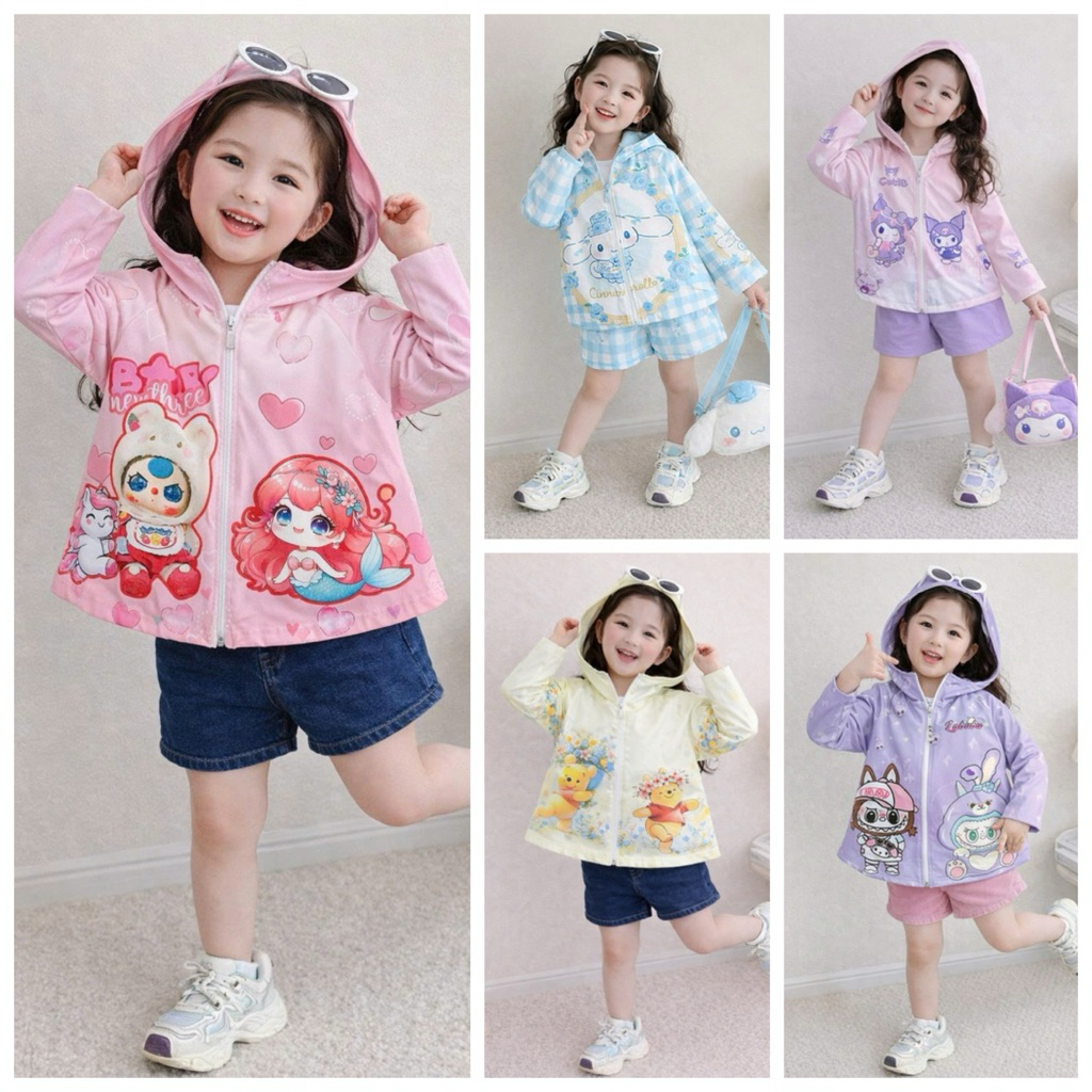 Áo khoác chống nắng và tia UV bé đủ size từ 10-40kg chất thun lạnh  co dãn mềm mát hoạ tiết dễ thương cho bé 103DX