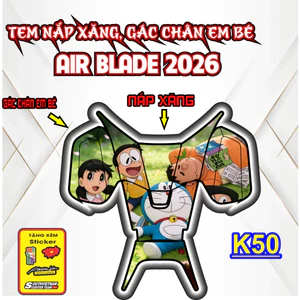 Tem dán nắp xăng xe air blade 2026 trang trí chống trầy DOREMON AB 2026