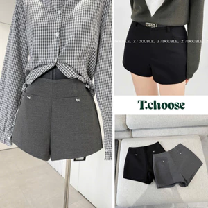 Quần sooc nỉ cạp cao ống rộng, quần đùi tag chú chó 8872 TCHOOSE
