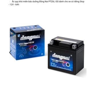 Bình xe máy khô 12v miễn bảo dưỡng đồng nai PTZ6L ISS 12v - 6ah, cho xe tay ga