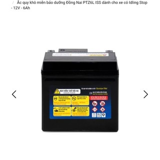 Bình xe máy khô 12v miễn bảo dưỡng đồng nai PTZ6L ISS 12v - 6ah, cho xe tay ga