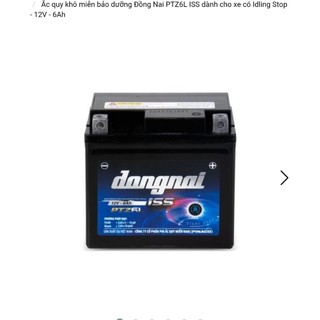 Bình xe máy khô 12v miễn bảo dưỡng đồng nai PTZ6L ISS 12v - 6ah, cho xe tay ga