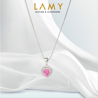 Dây chuyền bạc nữ LAMY Love Heart Pink 6145