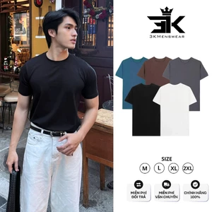 Áo thun cộc tay gân tăm co giãn 4 chiều thoáng mát nhiều màu trẻ trung Menswear