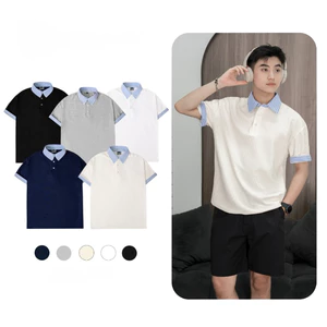 Áo Polo Nam Tay Ngắn Phối Cố Sơ Mi Kẻ Sọc Xanh, Áo Polo Nam Nữ Unisex Chất Vải Cotton Tổ Ong Cao Cấp Thoáng Mát.