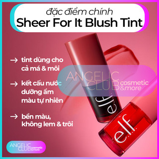 Má Hồng Dạng Tint, Má Hồng Nước ELF Sheer For It Blush Tint, Màu Nhẹ Tự Nhiên, Trong Trẻo.