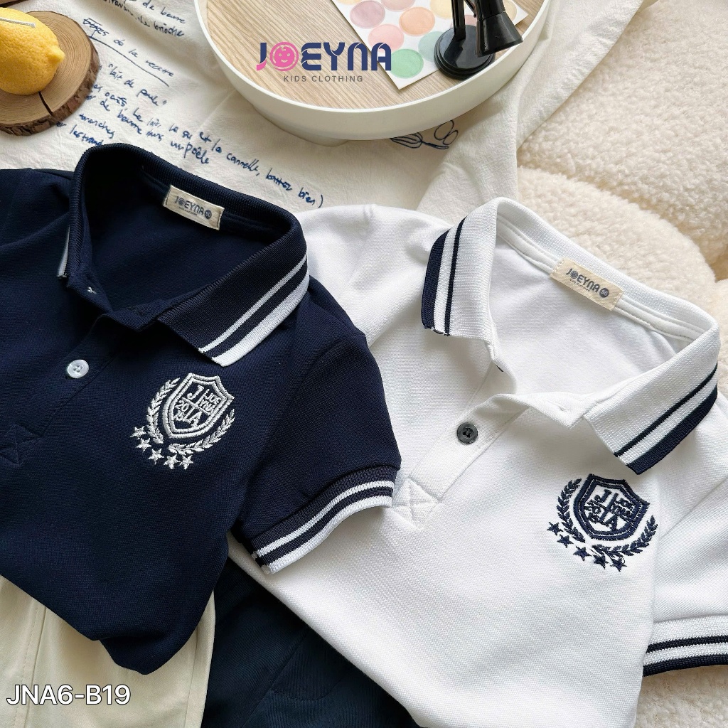 Set bộ polo Joeyna B19 thêu phù hiệu cho bé 8-24kg