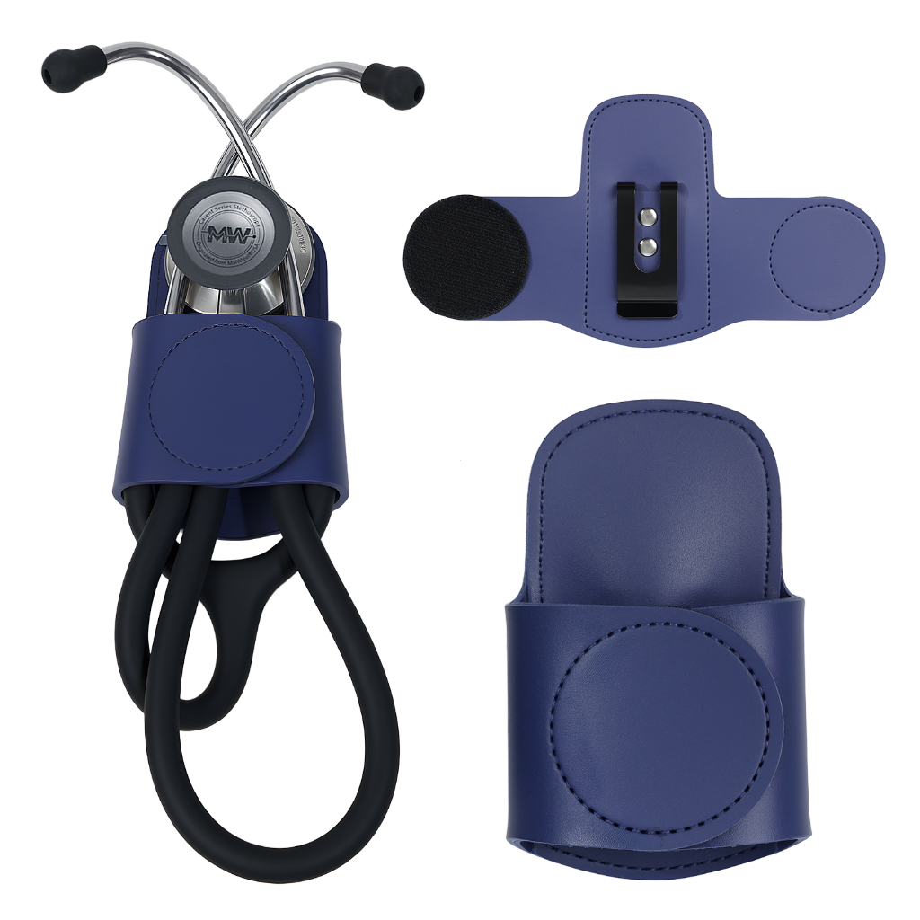 MaiWieel Giá Đỡ Ống Nghe Kẹp Hông Da PU Nhẹ Dễ Mang Cho Bác Sĩ Y Tá Tương Thích Littmann Màu Đen