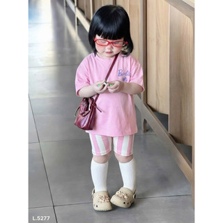 Bộ hồng bé quần kẻ