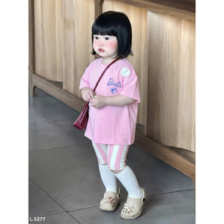 Bộ hồng bé quần kẻ
