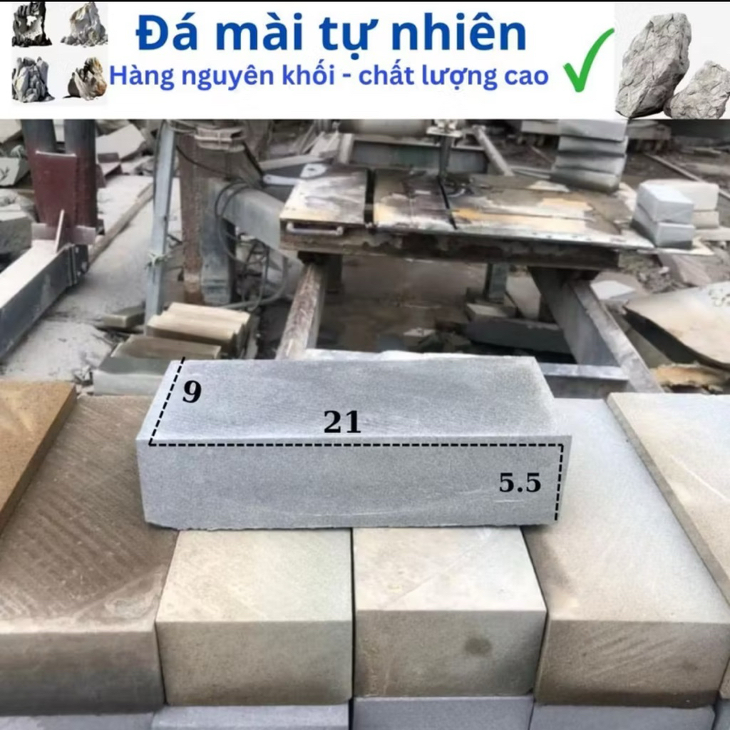 Đá Mài Dao Tự Nhiên 100% Nguyên Khối KT 21x9x5,5cm - Đá Bùn Mịn Mài Dao & Mài Kéo Sắc Bén