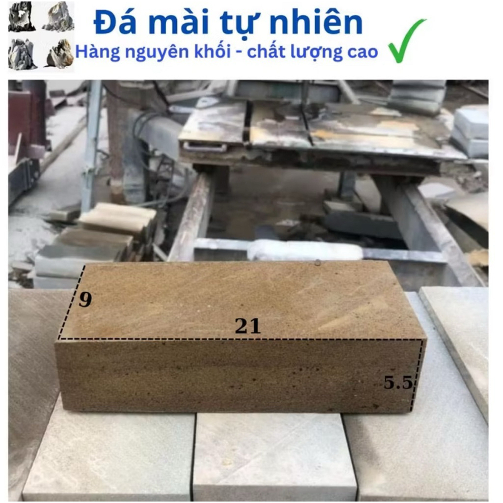 Đá Mài Dao Tự Nhiên 100% Nguyên Khối KT 21x9x5,5cm - Đá Bùn Mịn Mài Dao & Mài Kéo Sắc Bén