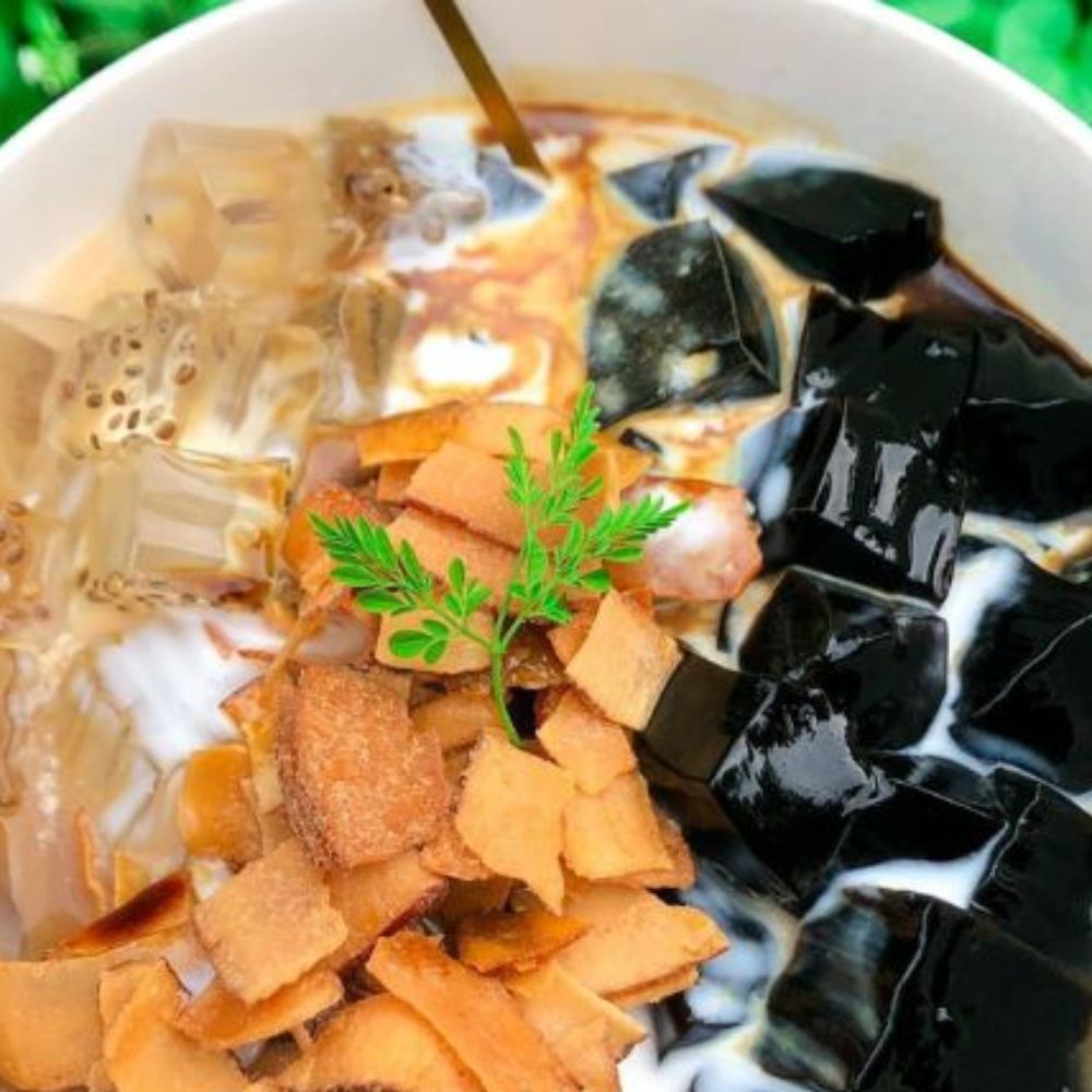 Bột Sương Sáo Krub.O 1kg - Thạch Đen Mềm Mịn, Giòn Dai, Thanh Nhiệt, Topping Trà Sữa Chuẩn Vị