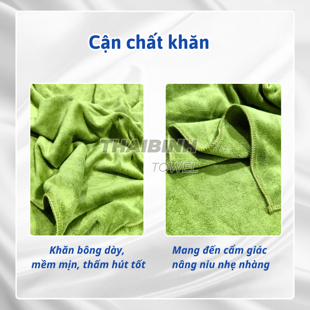 Combo 10 khăn lau xe hơi 30x50cm Thai Bình Towel chất liệu Microfibe cao cấp tiện lợi