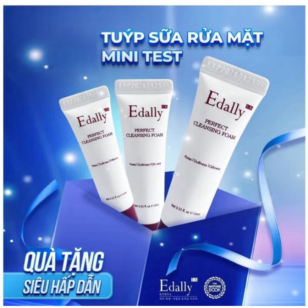 Quà Tặng Sữa Rửa Mặt Sạch Sâu Edally Ex Perfect Cleansing Foam Hàn Quốc, Tuýp 10ml tặng kèm gói makeup