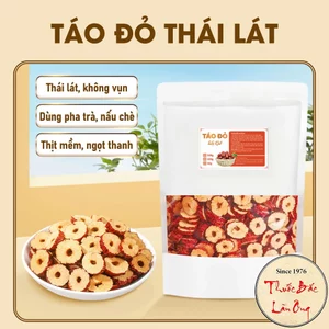 Táo đỏ thái lát 1kg, táo đỏ Hàn Quốc sấy giòn, không vụn, dùng pha trà, ăn vặt, nấu chè, chưng yến