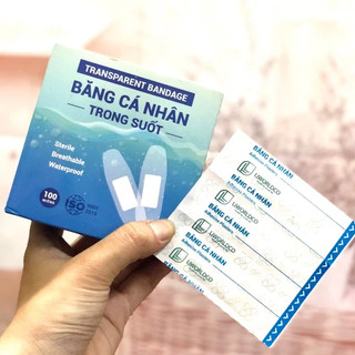 Băng cá nhân trong suốt Liworldco (72 x 19mm) (Hộp 100 miếng)