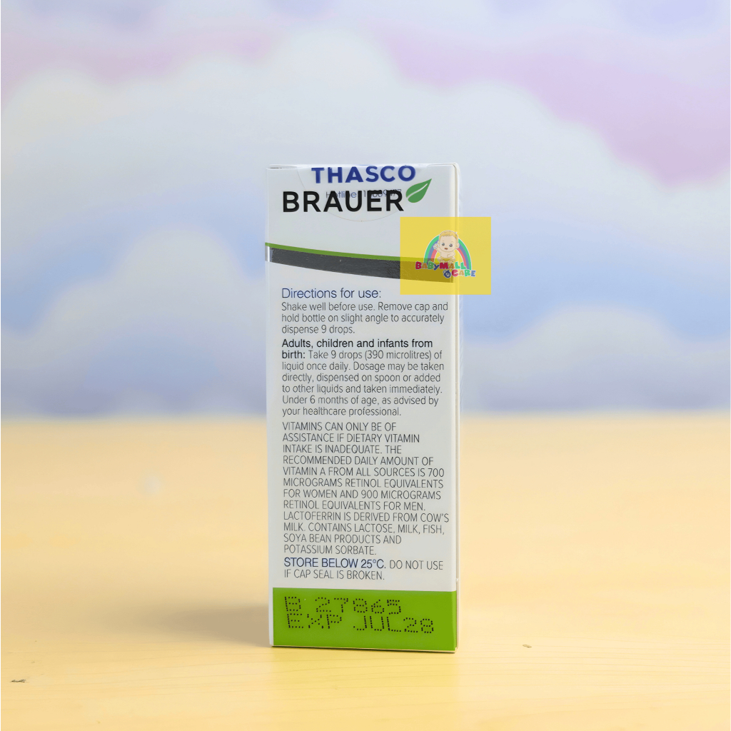 Dung Dịch Nhỏ Giọt Brauer Liquid Immune Plus Lactoferrin 23ml Hỗ Trợ Đề Kháng Cho Bé |Babymall&Care