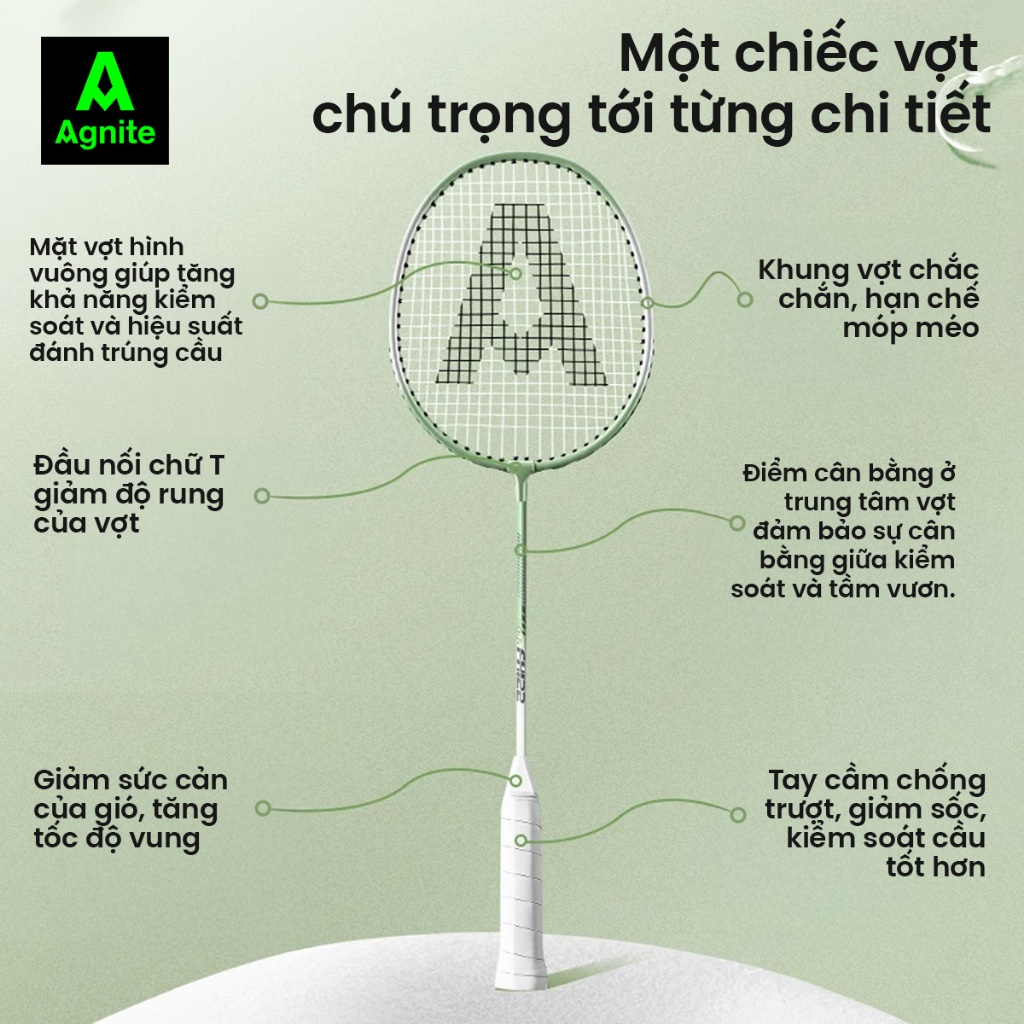 [TẶNG GĂNG TAY] Vợt Cầu Lông Chính Hãng AGNITE - Bộ Vợt Cầu Lông Hợp Kim Siêu Nhẹ Dành Cho Mọi Lứa Tuổi Luyện Tập