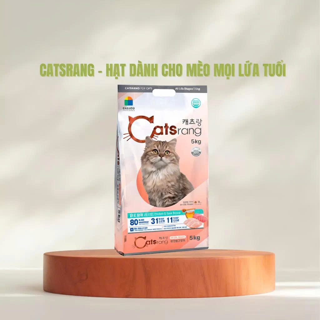[Sẵn - Hỏa Tốc] Thức Ăn Cho Mèo Catsrang Bổ Sung Omega 3 6 9 Tốt Cho Da Lông 1.5kg, 1kg